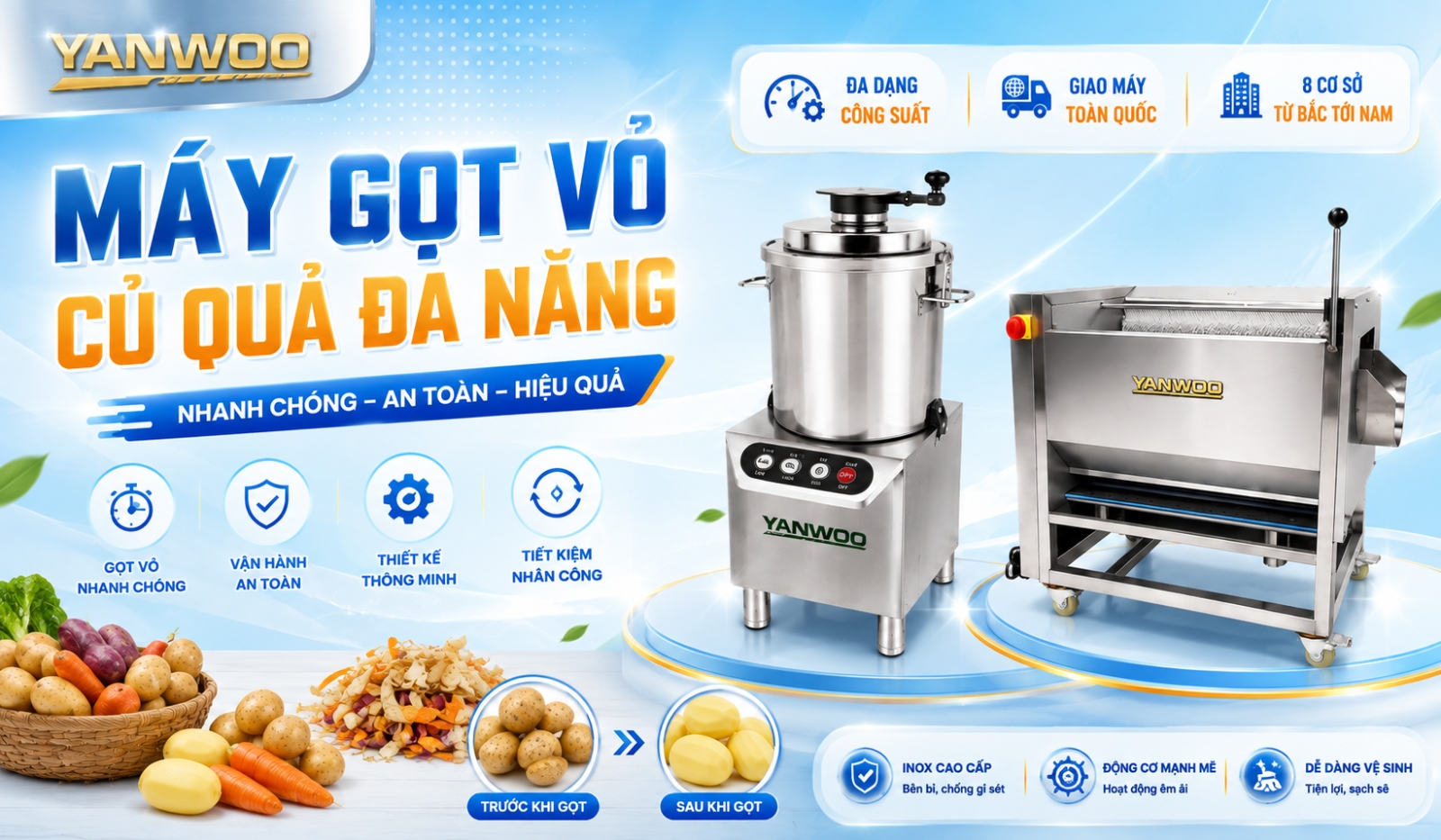 Máy gọt vỏ củ quả