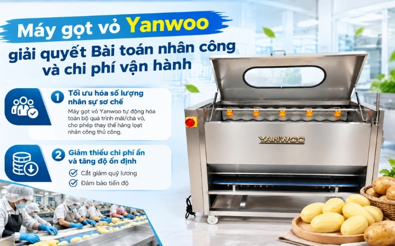 Máy gọt vỏ Yanwoo giải quyết bài toán nhân công và chi phí vận hành