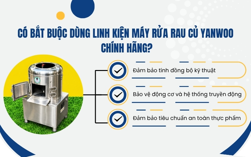 Có bắt buộc dùng linh kiện máy rửa rau củ Yanwoo chính hãng?
