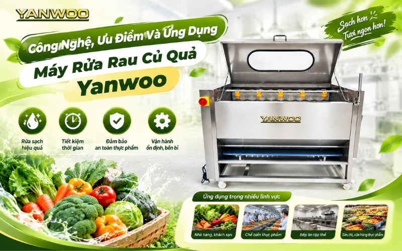 Công Nghệ, Ưu Điểm Và Ứng Dụng Máy Rửa Rau Củ Quả Yanwoo