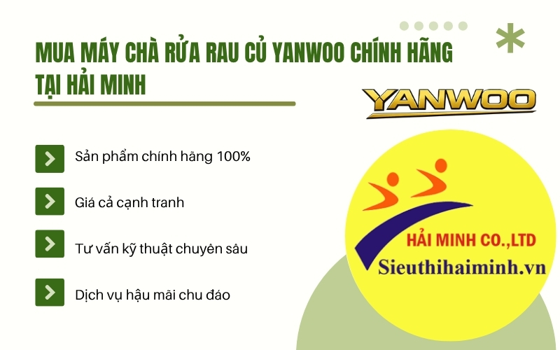 Mua máy chà rửa rau củ Yanwoo chính hãng tại Hải Minh
