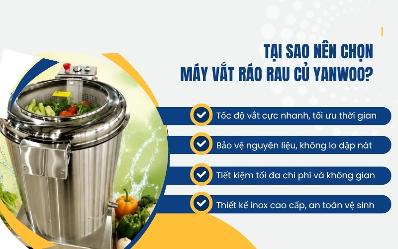 Tại sao nên chọn máy vắt ráo rau củ Yanwoo?