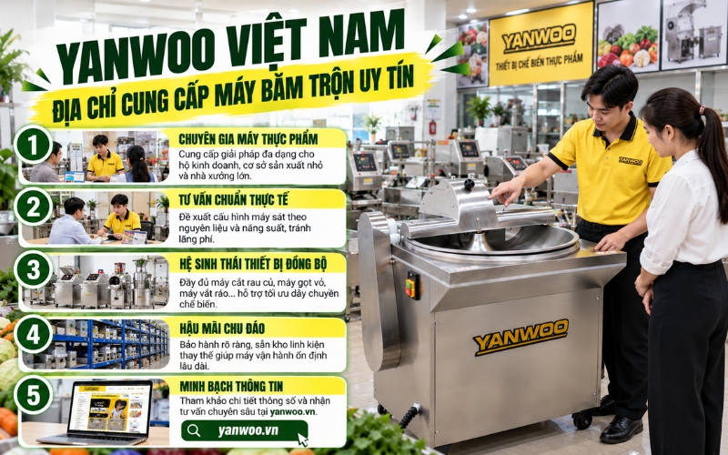 Yanwoo Việt Nam – Địa chỉ mua máy băm trộn thực phẩm uy tín