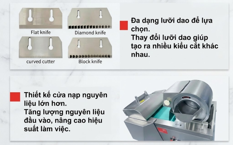 Đặc điểm nổi bật của máy thái rau củ YQC-1000