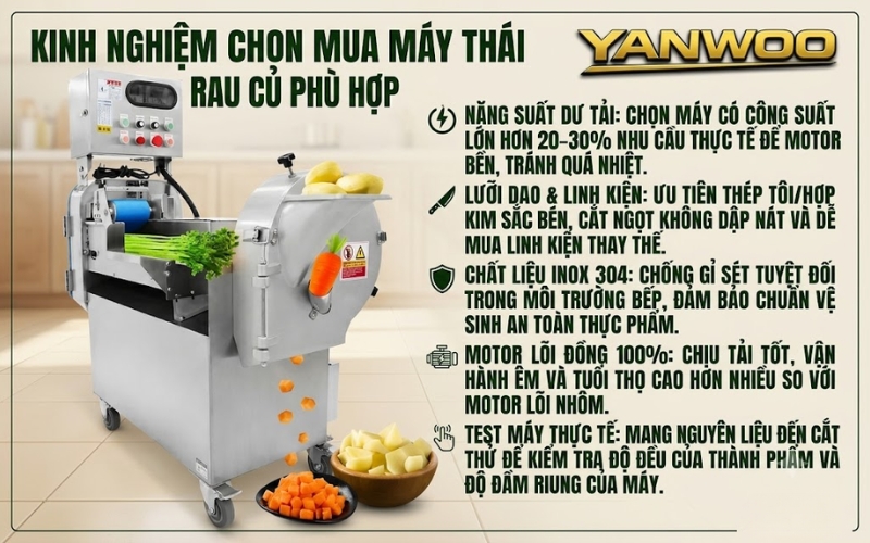 Kinh nghiệm chọn mua máy thái rau củ phù hợp