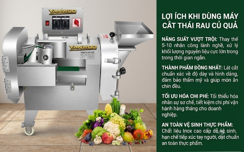 Lợi ích khi dùng máy cắt thái rau củ quả