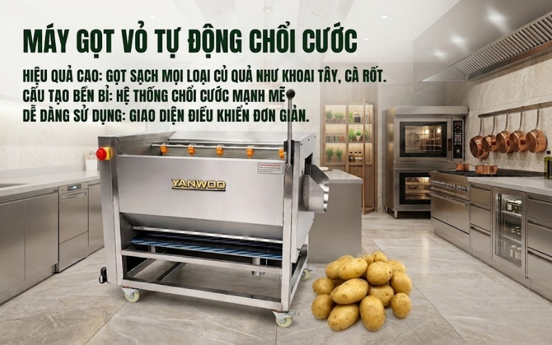 Máy gọt vỏ tự động chổi cước