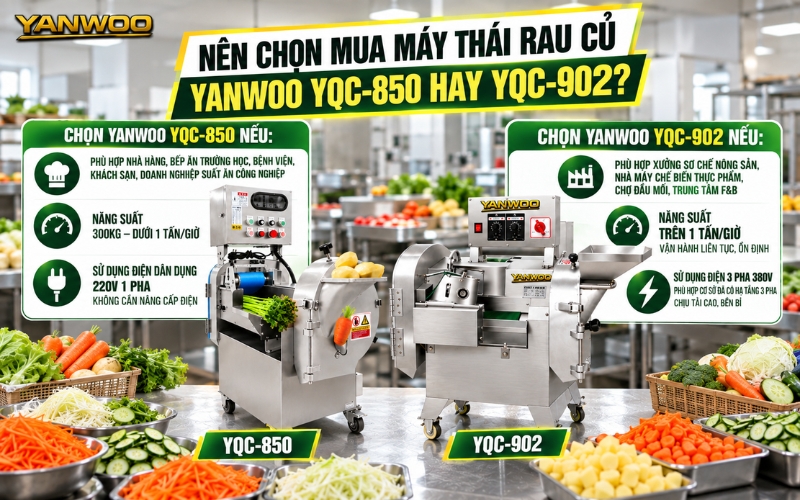 Nên chọn mua máy thái rau củ Yanwoo YQC-850 hay YQC-902?