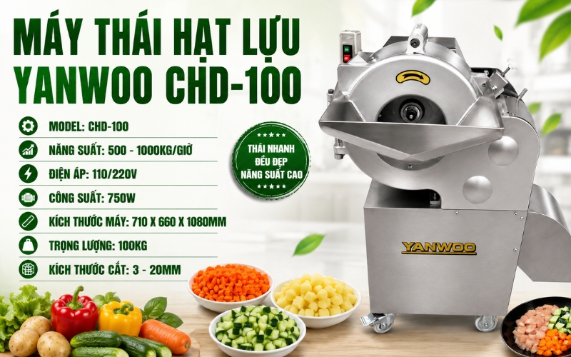 Thông số máy thái hạt lựu Yanwoo CHD-100