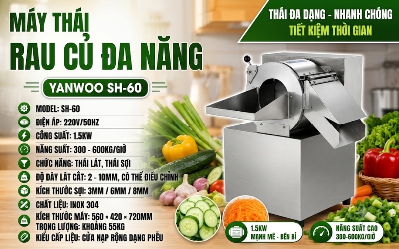 Thông số máy thái rau củ đa năng YANWOO SH-60