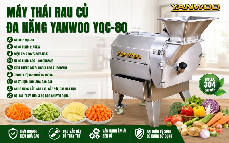 Thông số máy thái rau củ đa năng YANWOO YQC-80