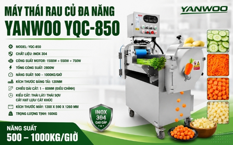 Thông số máy thái rau YANWOO YQC-850