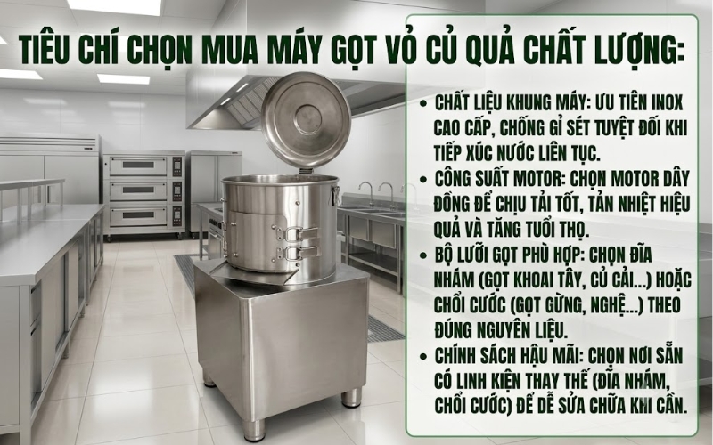 Tiêu chí chọn mua máy gọt vỏ củ quả chất lượng