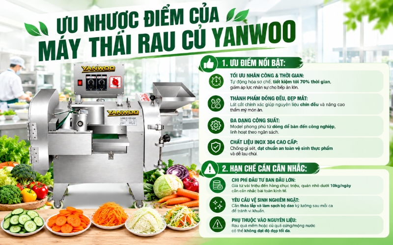 Ưu nhược điểm của máy thái rau củ Yanwoo