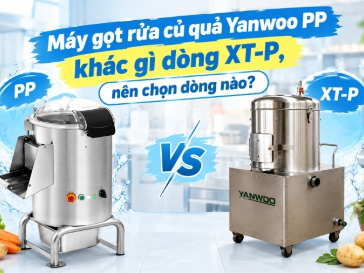 Máy gọt rửa củ quả Yanwoo PP khác gì dòng XT-P, nên chọn dòng nào?